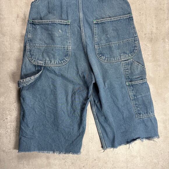 Vintage Lady Liberty denim bib overalls cut off shorts size 8 - Picture 8 of 14